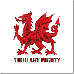 Thou Art Mighty Red Dragon Welsh Rugby Posters and Art